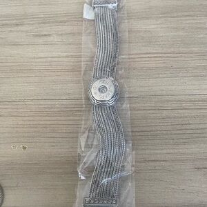 Silver Bracelet with Engraved Medallion